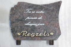 Plaque funéraire "Regrets" - 60€